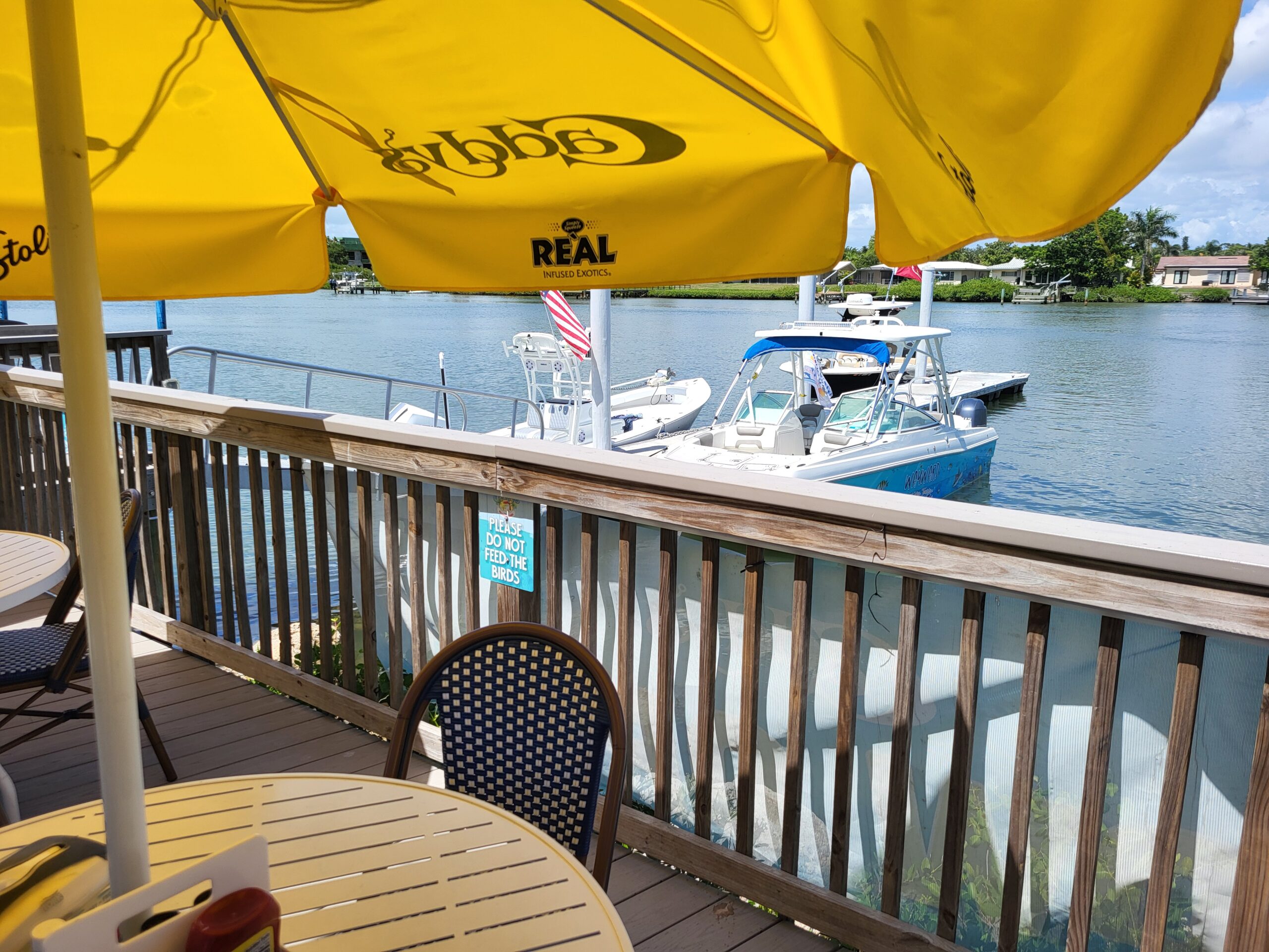 Caddy's on the Beach at Indian Shores, Florida, seen from the water on a private boat charter