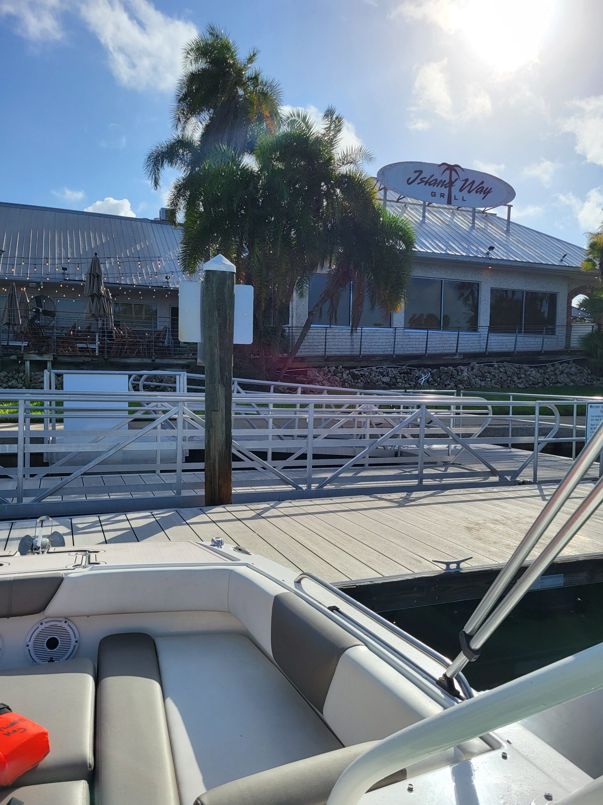 Island Way Grill on the Intracoastal at Clearwater Beach island, seen from the water