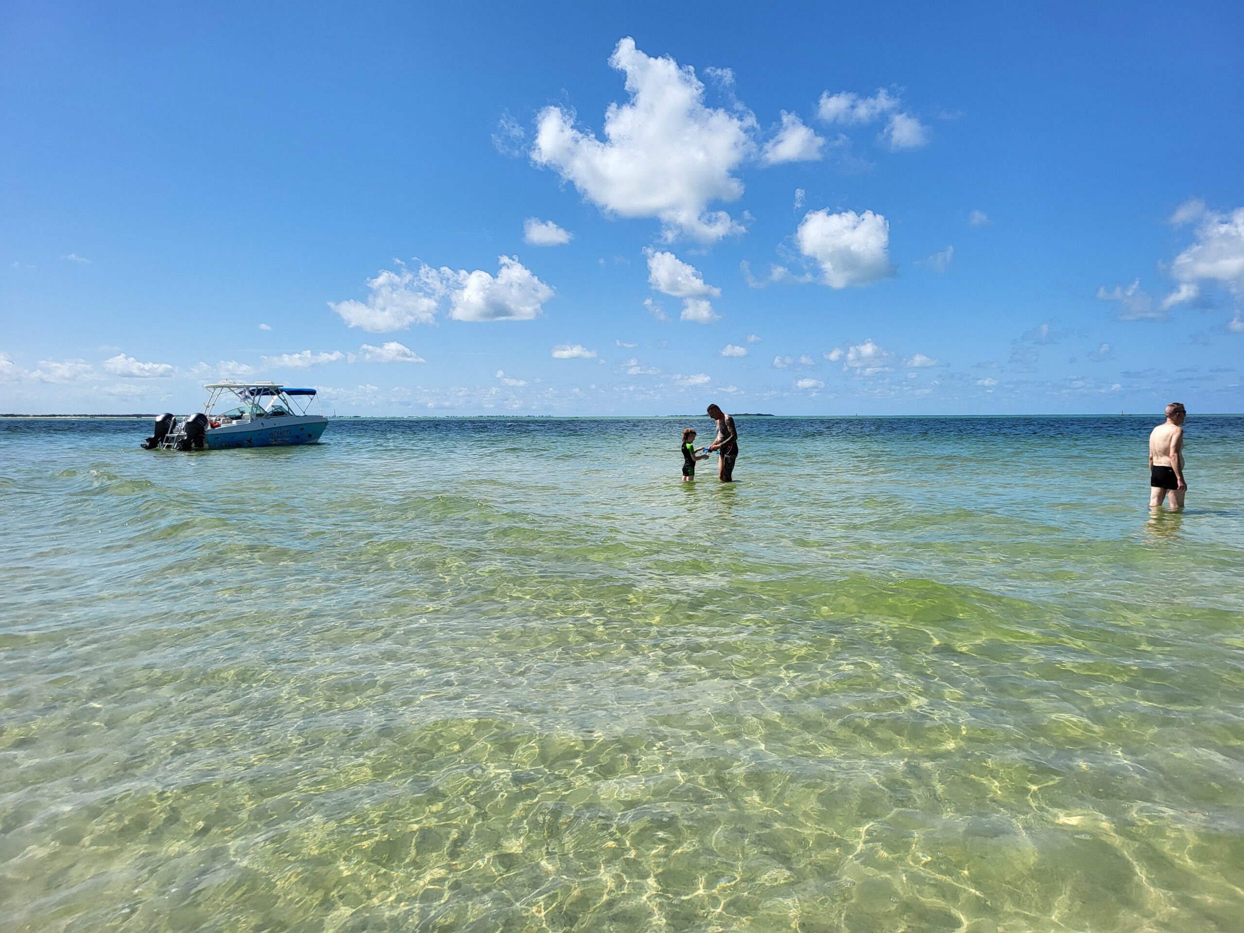 Sand Dollar Key sandbar near Fort De Soto at high tide, St. Petersburg, Florida
