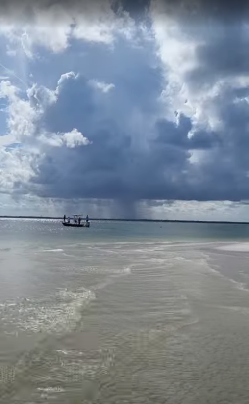 Storm visible in the distance from Florida Gulf Coast waters